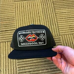 Chrome Hearts Black and Red Graphic Hat